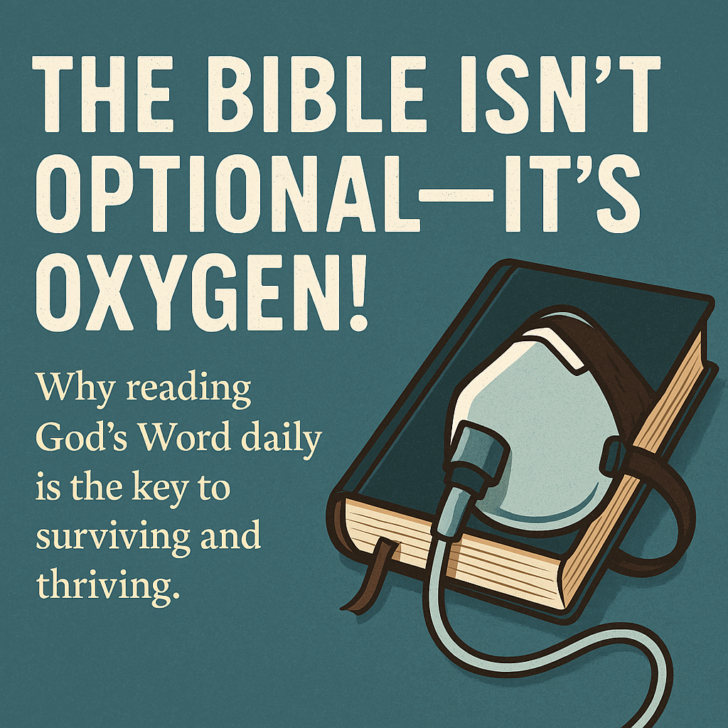A Bible with a medical musk on top of it--to symbol vitality