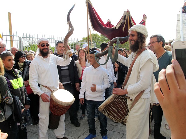 A photo of happy celebrating israelites